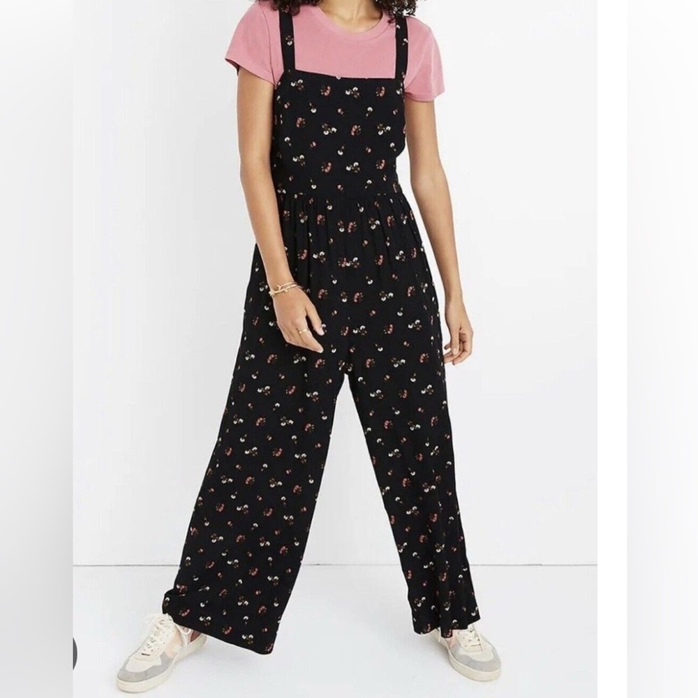 Madewell Floral Black Jumpsuit
